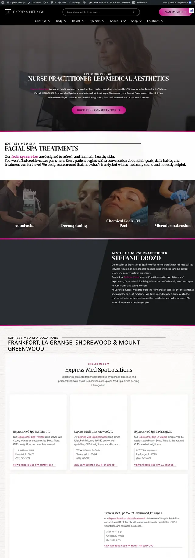 Express Med Spas — website by The Search Sherpa
