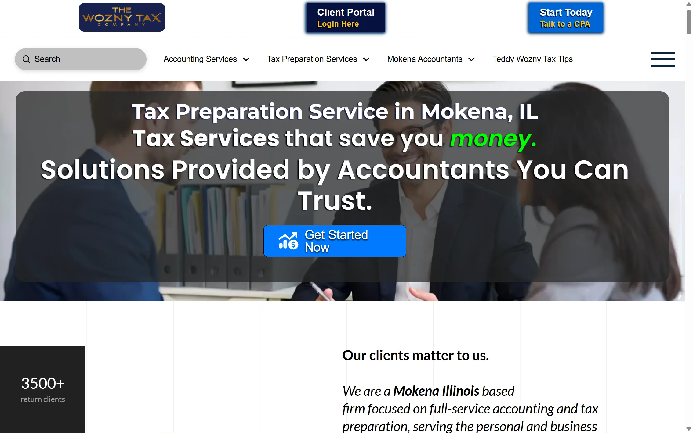 Wozny Tax Co — website by The Search Sherpa